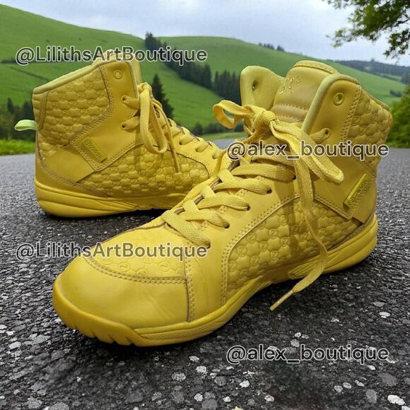 Zumba Fitness Shoes - Zumba Energy Boss Yellow High Top Sneakers Size 9 Unisex Athletic Shoes (F019)